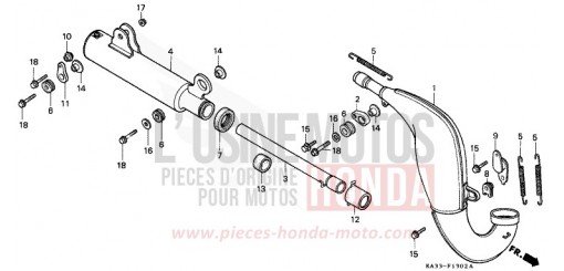 EXPANSION CHAMBER (3) CR125RG de 1986
